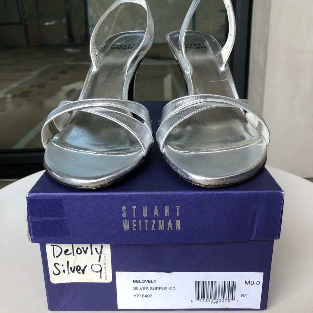 Stuart Weitzman Silver Heels - Picture 2 of 4